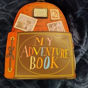 Loungefly Orange and Brown My Adventure Book Backpack